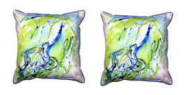 Pair of Betsy Drake Calamari Large Pillows 18 Inch X 18 Inch - £69.99 GBP