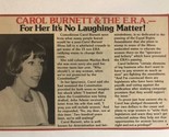 Carol Burnett vintage Half Page Article ERA No Laughing Matter AR1 - $5.93