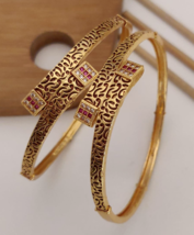 Gold Plated Bollywood Style Indian Bracelet Bangle CZ Kada Women Jewelry Set - £22.35 GBP