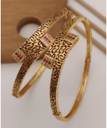 Gold Plated Bollywood Style Indian Bracelet Bangle CZ Kada Women Jewelry... - £22.51 GBP