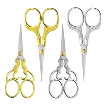 4Pieces Sewing Embroidery Stork Scissors Stainless Steel Crane Shape Sci... - $20.88