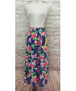 Vintage 80/90s Cottagecore Midi Skirt Womens 12 Floral NEW High Waist USA - £38.83 GBP