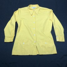 Vintage Koret of California Koratron Button Down Shirt Womens One Size Yellow - £18.78 GBP
