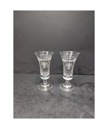 Jägermeister Cordial Shot Glass Pair, Vintage Clear Fluted Footed Set, L... - €13,96 EUR