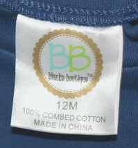 Blanks Boutique Boys Long Sleeved Romper Color Blue Size 12 Months image 2