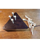 Vtg Wooden Classic Triangle Peg Game Process Of Elimination - £5.97 GBP