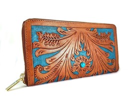 STG Western Tooled Leather Clutch Purses for Women, Party, Wedding, Hand Tooled - £48.80 GBP