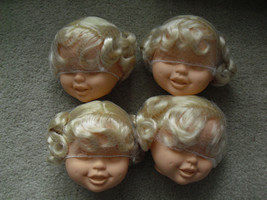 Lot of 4 1996 Tyco Vinyl Unused Factory Stock Blonde Girl Doll Heads 4" Tall - $38.61