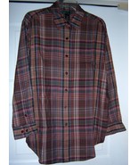 RALPH LAUREN LRL Plaid Blouse Shirt Top L/S SCROLL POCKET LOGO Browns Wo... - £30.81 GBP