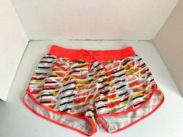 Fabletics Womens Sz M Neon Orange Black Athletic Shorts Inside Pocket Li... - £12.44 GBP