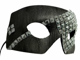 &quot;Zane&quot; Grey Silver Stud Steampunk Masquerade Prom Halloween Mask - £15.49 GBP