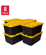 Greenmade 27 Gallon Storage Bin Tote with Lid Heavy Duty 8-Pack - $144.53