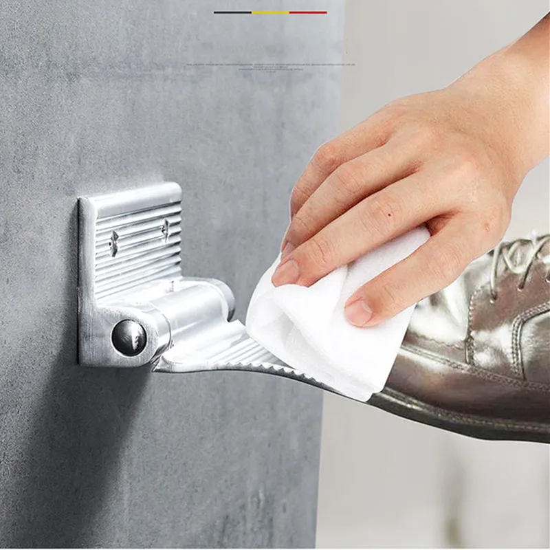 House Home Shower Footstool Black/Silver Aluminium Alloy Nail Wall Mounted Bathr - £20.73 GBP