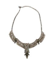 Vintage Hobé clear &amp; smokey gray rhinestone statement princess necklace - £178.84 GBP