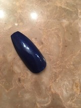 Blueberry  Blue Glitter  Coffin False Nails choose your shape - £6.31 GBP