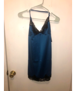 NWT Frederick&#39;s of Hollywood Yvette Womens SZ Small Satin &amp; Lace Teal Ni... - €12,02 EUR