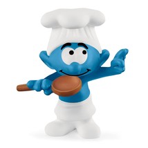 Schleich Smurfs, Collectible Retro Cartoon Toys for Boys and Girls, Chef Smurf T - £9.43 GBP