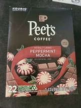 Coffee Flavored K-Cup Pods 22 Ct Peppermint Mocha Keurig Brewers Dark Roast  - £26.05 GBP