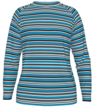 Men&#39;s casual formal r blue white Striped Long Raglan Sleeve T-shirt hori... - £31.93 GBP