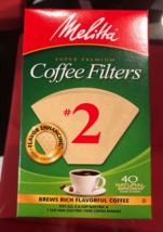 Melitta #2 Natural Brown Unbleached Coffee Filters (40CT) - £9.58 GBP