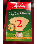 MELITTA #2 NATURAL BROWN UNBLEACHED COFFEE FILTERS (40CT) - £9.38 GBP