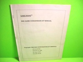 GANG WARS Original 1989 Video Arcade Game Conversion Kit Service Manual Repair - £14.94 GBP