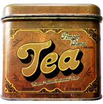 1970s Cheinco Amber Blond Oriental Tea Tin Vintage Collectible 4.5x6x5&quot; HW1 - $19.99