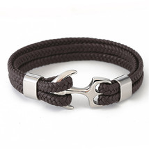 High Quality Stainless Steel Shackle Buckle Leather Survival Bracelets Bangle Me - £11.62 GBP