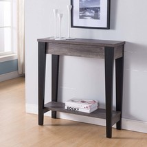 Elegant Distressed Grey &amp; Black Console Table with Drawer &amp; Shelf - $104.99