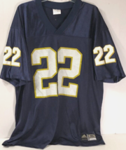 Notre Dame Fighting Irish #22 Vintage 90s NCAA adidas Blue Football Jersey XL - £24.73 GBP