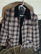 Alanni by Donny Brook Women 100% Wool Blazer Jacket Size 10 plaid Full Zipper - £14.12 GBP