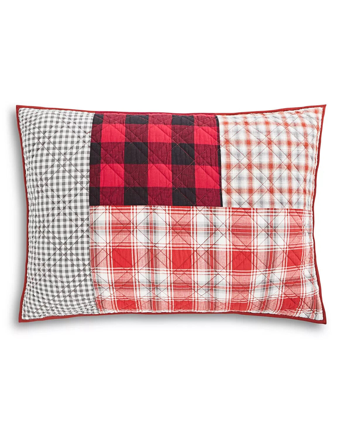 Martha Stewart Candyland Quilted Patchwork Cotton Standard Pillow Sham NEW - £39.26 GBP