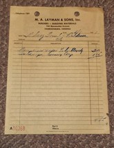 VTG 1950s Invoice Receipt MA Layman &amp; Sons Building Material Harrisonbur... - $186.75 MXN