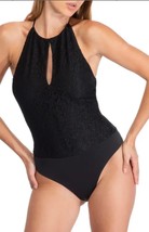 AFRM Womens Bodysuit Black Sleeveless Halter Backless Lace Lined Sexy S New - £14.54 GBP