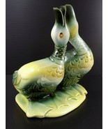 Vintage HULL PORCELAIN DUCKS PLANTER USA 95 Pottery Duck Couple Green 2 ... - $15.08 CAD