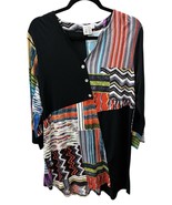 Parsley &amp; Sage Large Mixed Media Rayon Colorful Artsy Stretchy Boho Tuni... - $546.62 MXN