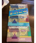 Lot of 3 MEMOREX DBS 90 Cassette Tapes NEW SEALED - $188.49 MXN
