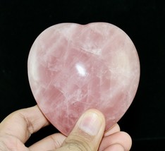 NATURAL ROSE QUARTZ HEART CARVED 2138 CTS GEMSTONE PAPER WEIGHT FOR HOME... - £232.40 GBP