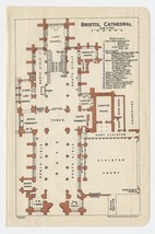 1924 Original Vintage Plan Of Bristol Cathedral / England - £13.41 GBP