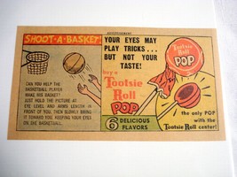1963 Color Ad Tootsie Roll Pop Shoot A Basket! - £6.24 GBP