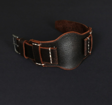Handmade Leather Watch Strap 18-26mm Dark brown Bund watch band Aviator ... - $59.00