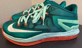 NIKE Air Max Lebron XI Low BISCAYNE 642849-313 Mystic Green Orange Men&#39;s 9.5 - £35.41 GBP