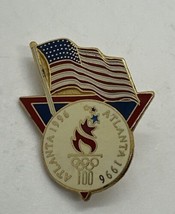 Atlanta 1996 American Team USA Flag Olympic Olympics Pin Pinback - $122.21 MXN