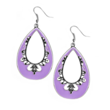 Paparazzi Compliments to the Chic Purple Wire Earrings - New - $4.50