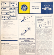 1970s General Electric TBF-16S Refrigerator Use &amp; Care Manual No Frost D... - $19.99