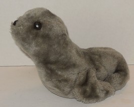 Vintage 1976 R Dakin &amp; Co Gray SEAL 6&quot; Plush Toy Animal Rare HTF - £26.99 GBP