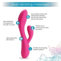 plusOne Dual Rabbit Soft Touch Silicone Vibrator Massager, 10 Vibration - £23.75 GBP