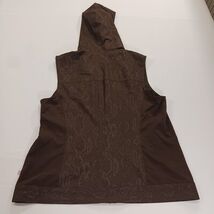 Zenergy by Chico's RN#79984 Women's Brown Full Zip Hooded Vest Pockets Size 2 image 2