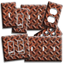 Rusted Industrial Diamond Metal Style Light Switch Outlet Wall Plates Room Decor - £9.58 GBP+