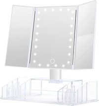 GULAURI Makeup Mirror - Lighted Makeup Mirror with Lights and Magnification, - £26.61 GBP